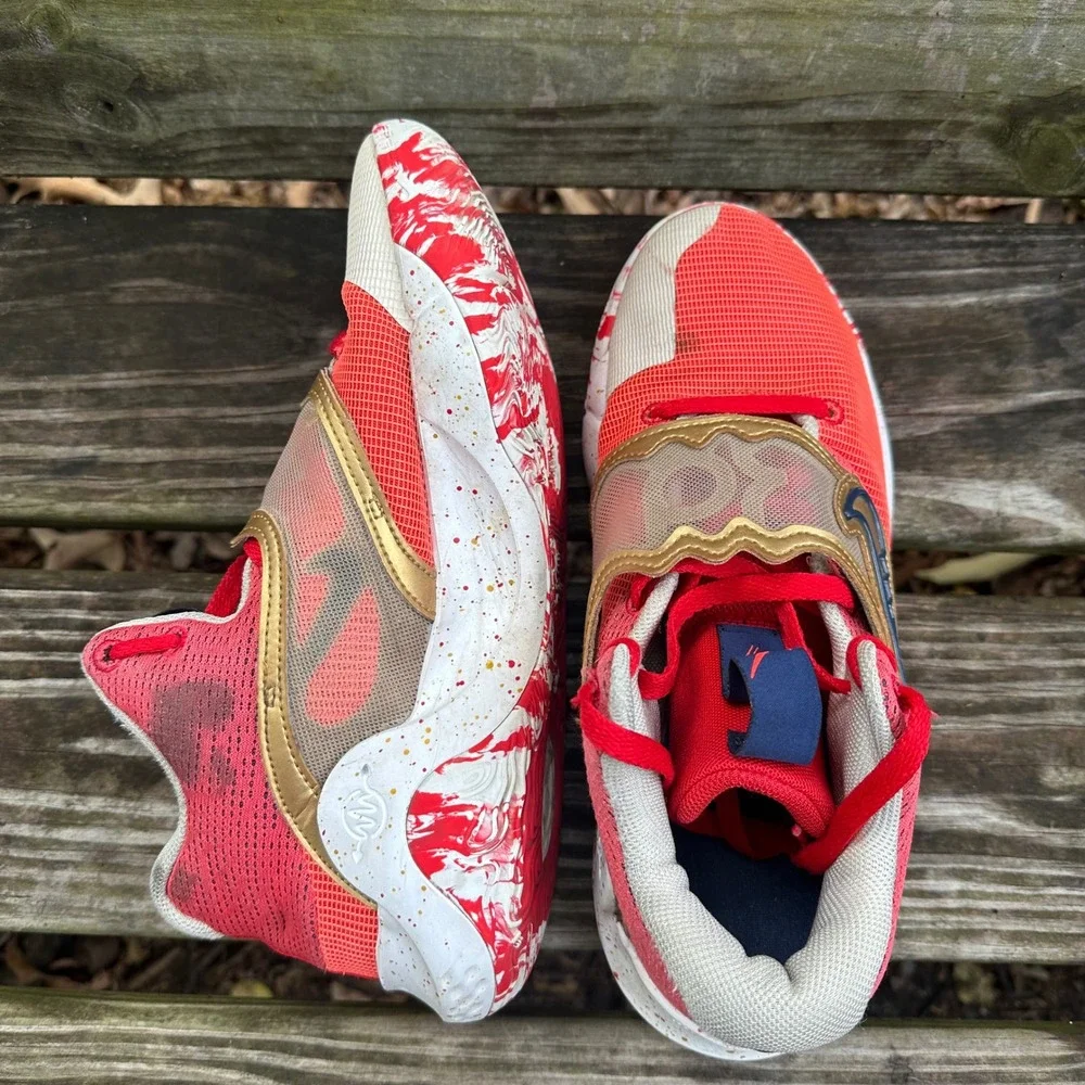 Nike KD Trey 5 X EP University Red Metallic Gold Basketball Shoe Sneakers Sz 9.5